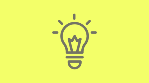 Illustration of a lightbulb on a bright yellow background