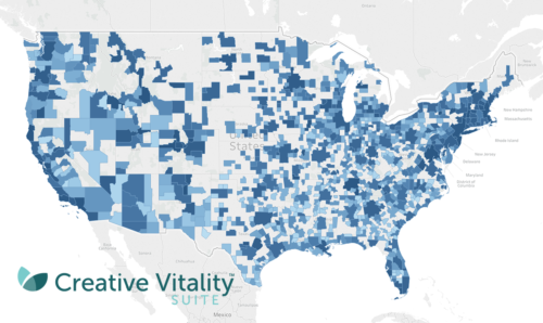 An image of the United States with counties highlighted in various shades of blue